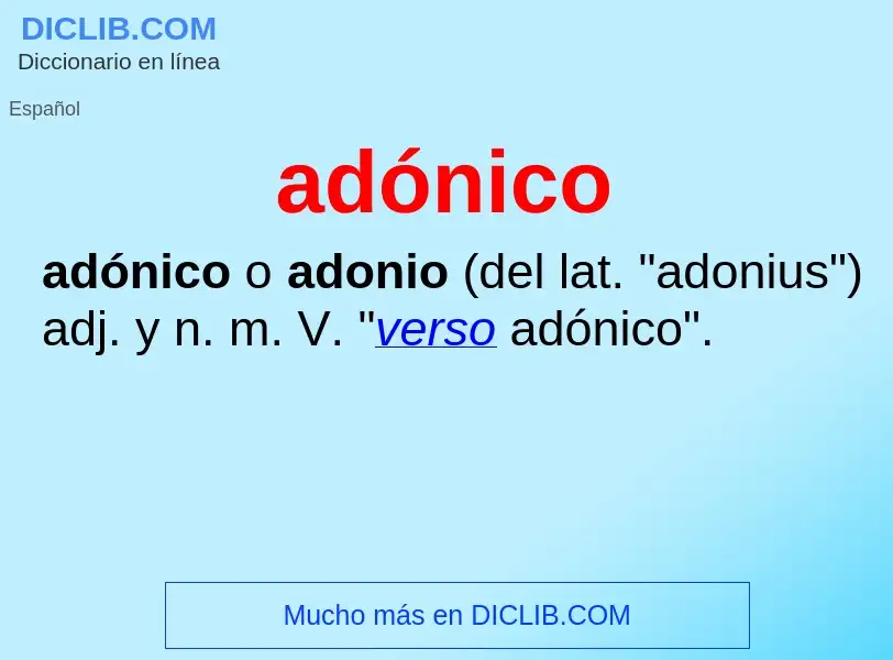 What is adónico - definition