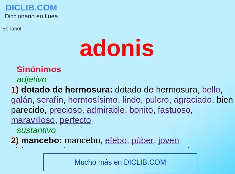 O que é adonis - definição, significado, conceito