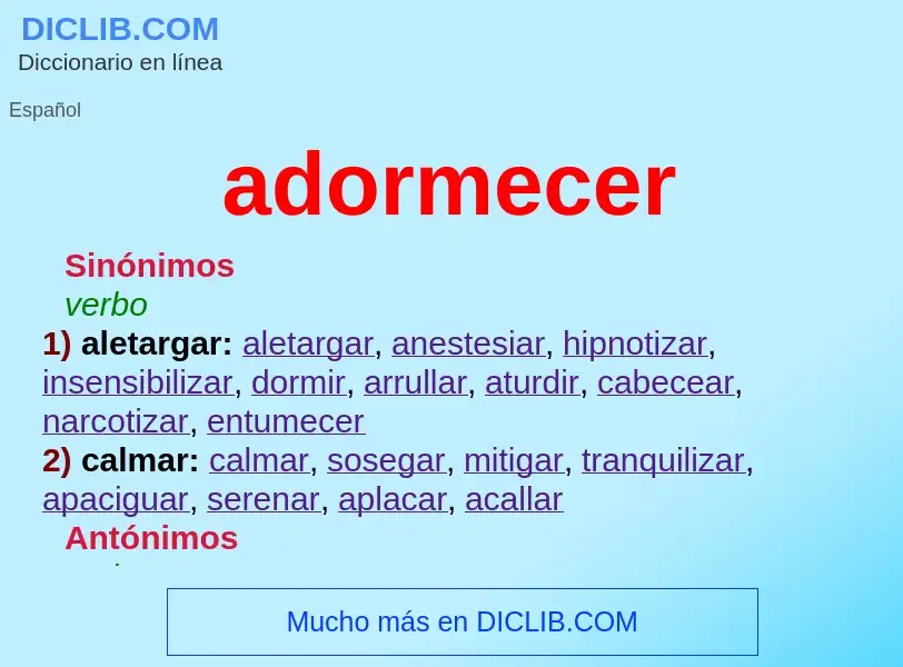 What is adormecer - definition