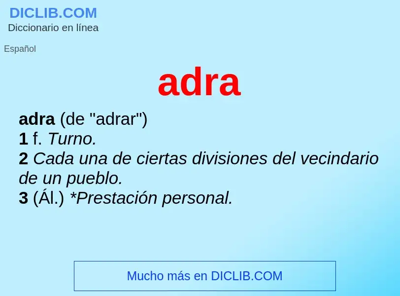 ¿Qué es adra? - significado y definición