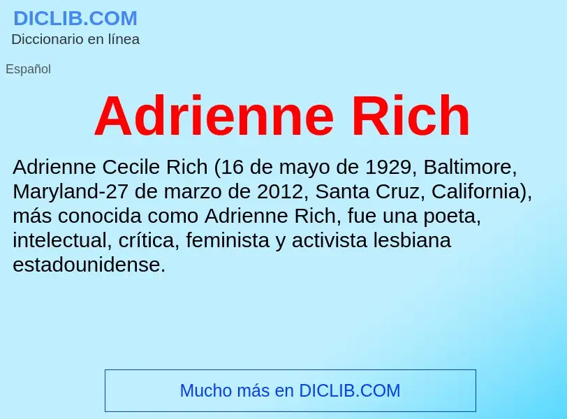 ¿Qué es Adrienne Rich? - significado y definición