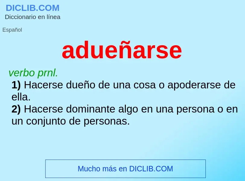 Was ist adueñarse - Definition