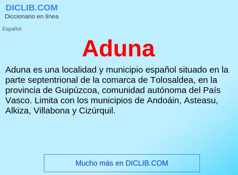 ¿Qué es Aduna? - significado y definición