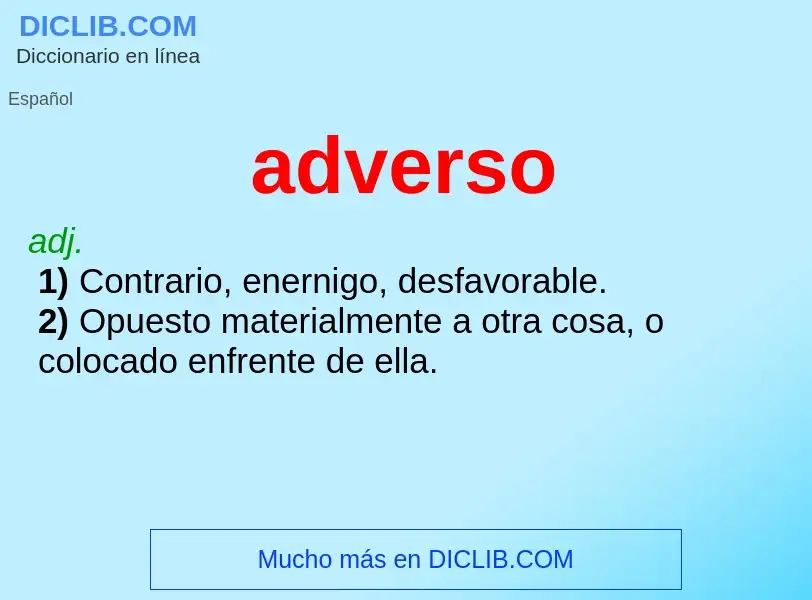 What is adverso - meaning and definition