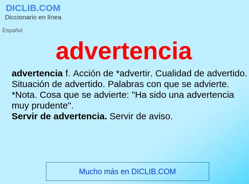 What is advertencia - meaning and definition