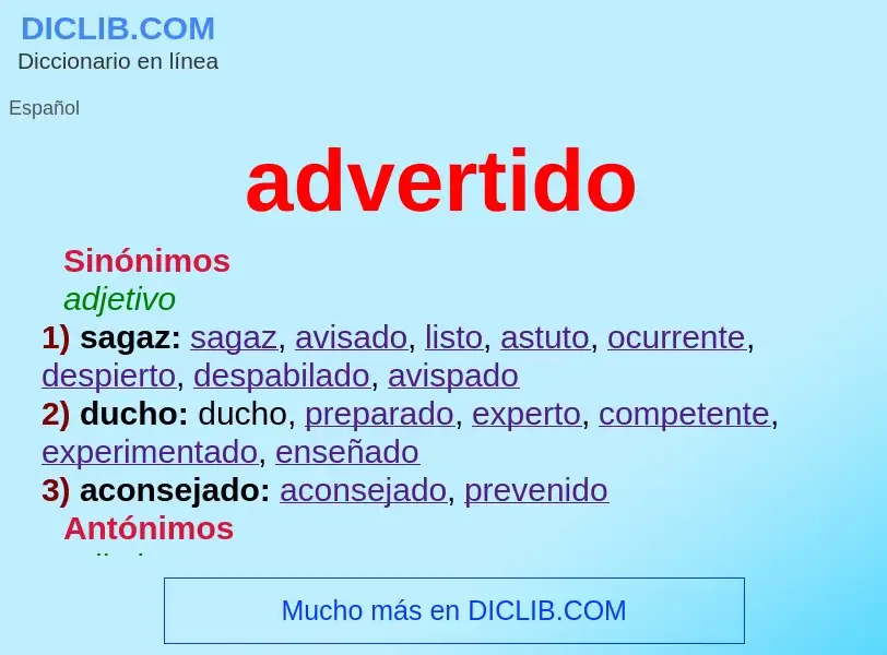 What is advertido - definition