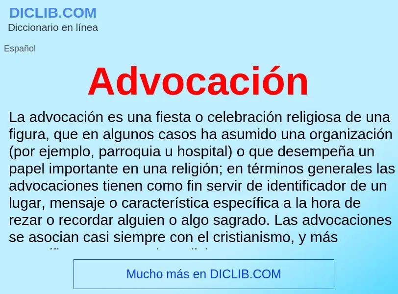 Wat is Advocación - definition