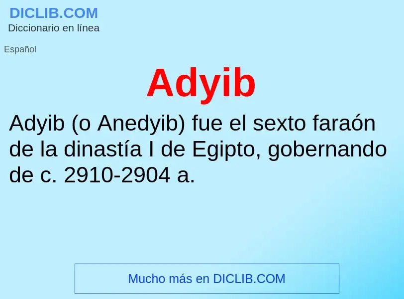 ¿Qué es Adyib? - significado y definición