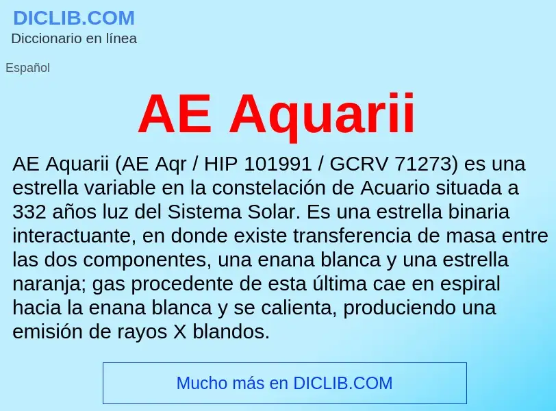 What is AE Aquarii - definition