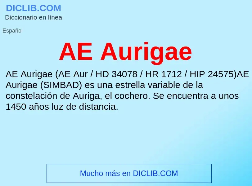 What is AE Aurigae - definition