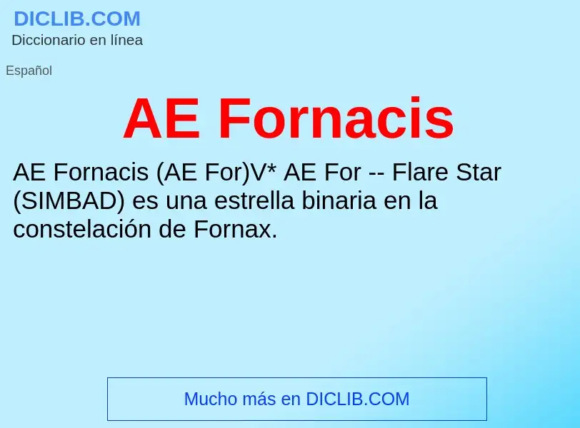 What is AE Fornacis - definition