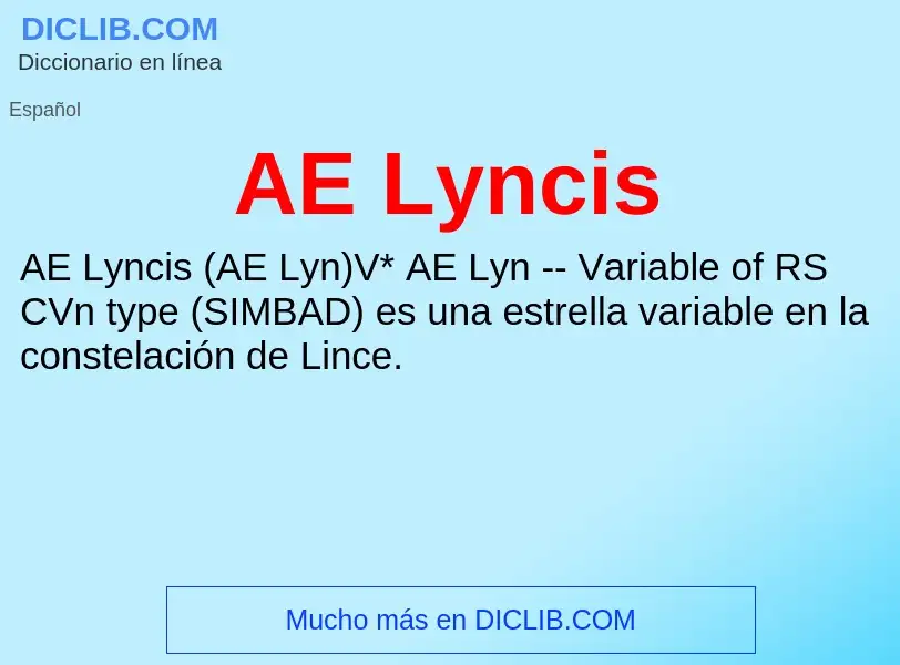 What is AE Lyncis - definition