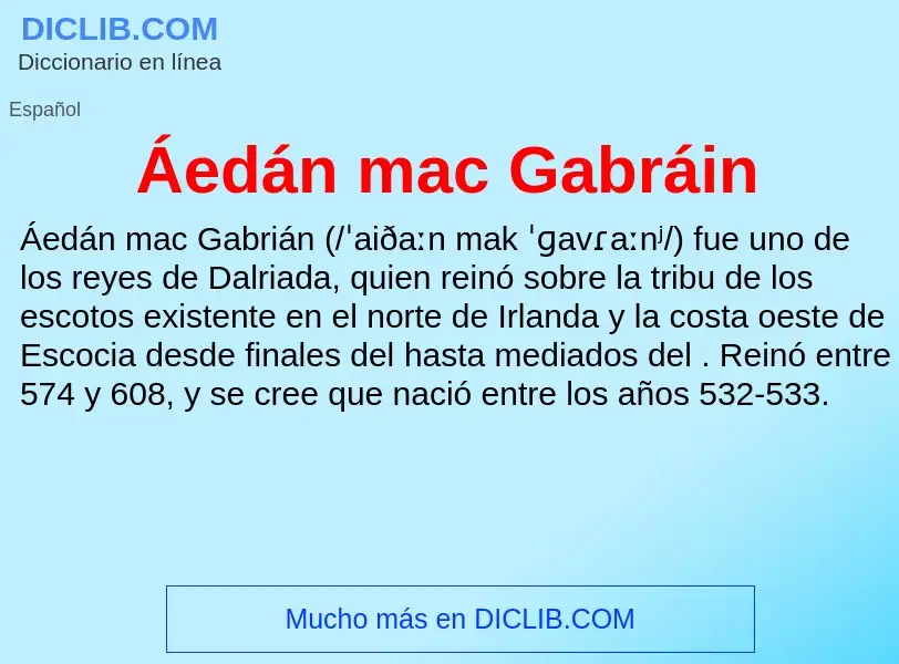 ¿Qué es Áedán mac Gabráin? - significado y definición