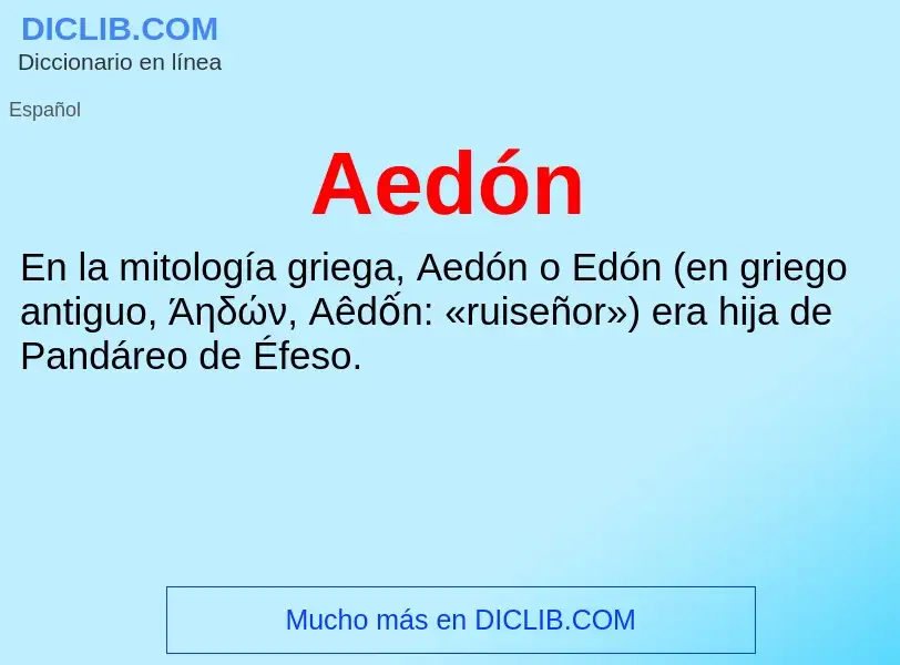 ¿Qué es Aedón? - significado y definición