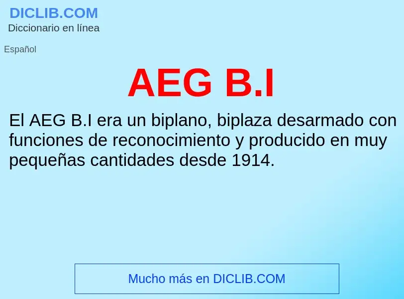 What is AEG B.I - definition