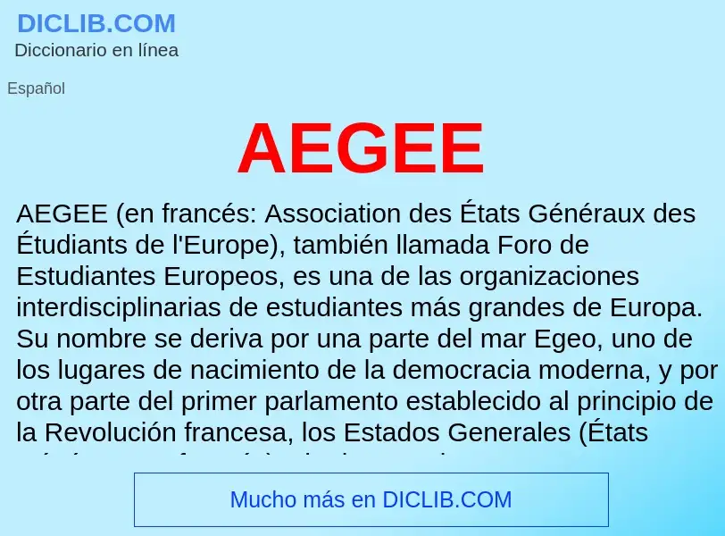 What is AEGEE - definition