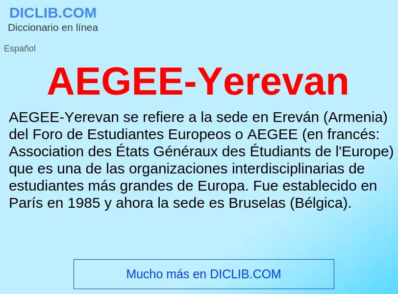 What is AEGEE-Yerevan - definition