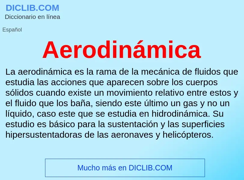 What is Aerodinámica - meaning and definition