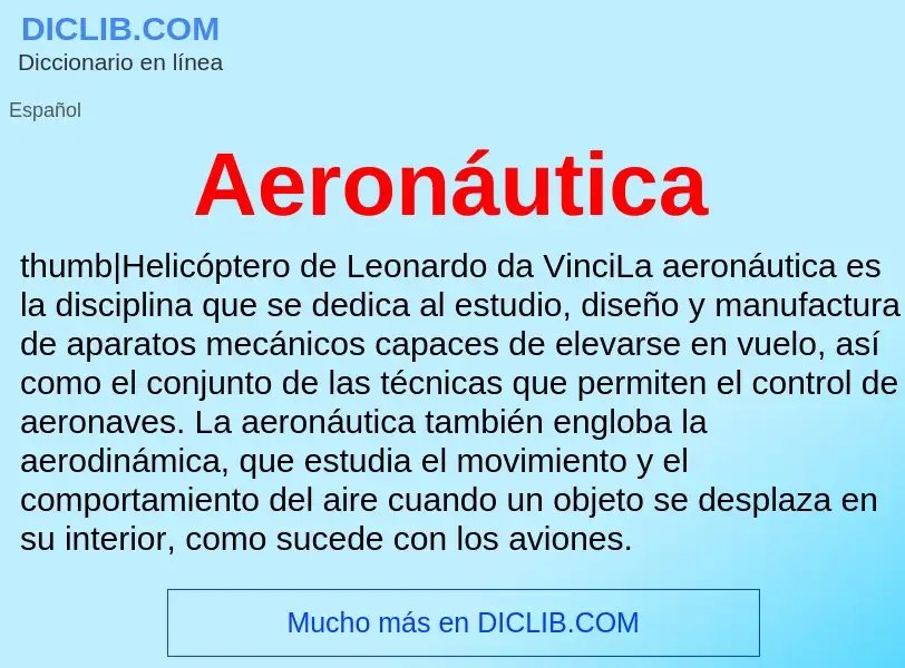 What is Aeronáutica - meaning and definition