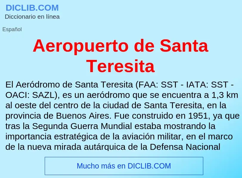 What is Aeropuerto de Santa Teresita - definition