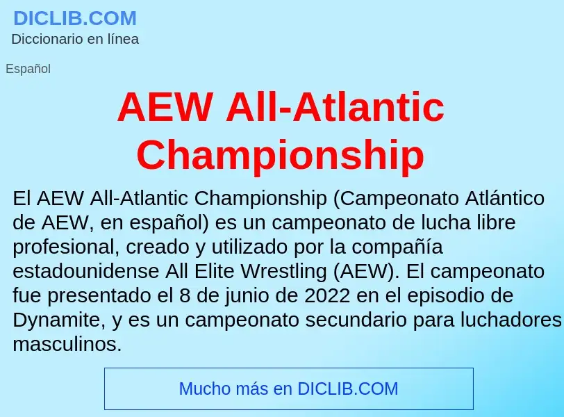 What is AEW All-Atlantic Championship - definition