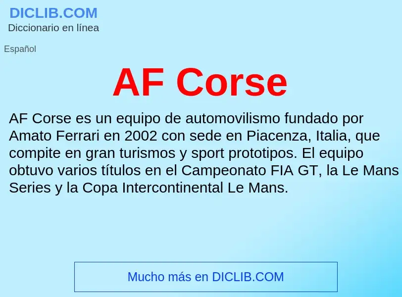 What is AF Corse - definition