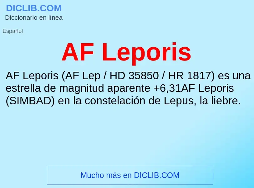 What is AF Leporis - definition