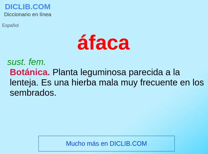 ¿Qué es áfaca? - significado y definición