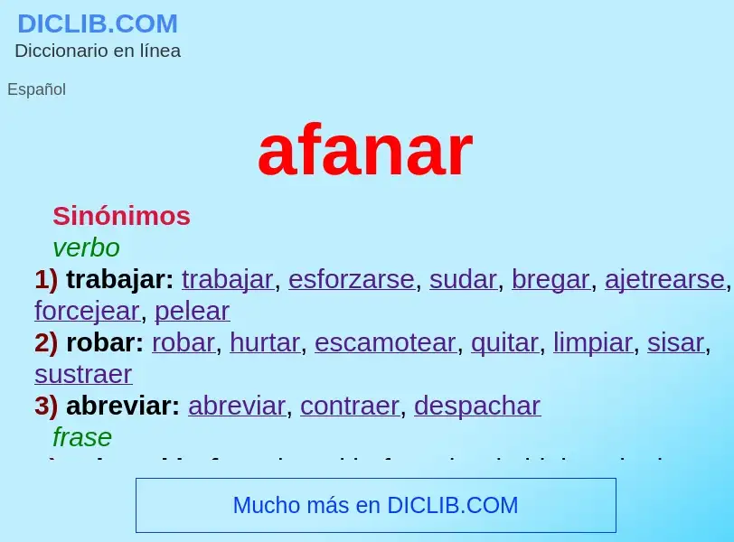 ¿Qué es afanar? - significado y definición