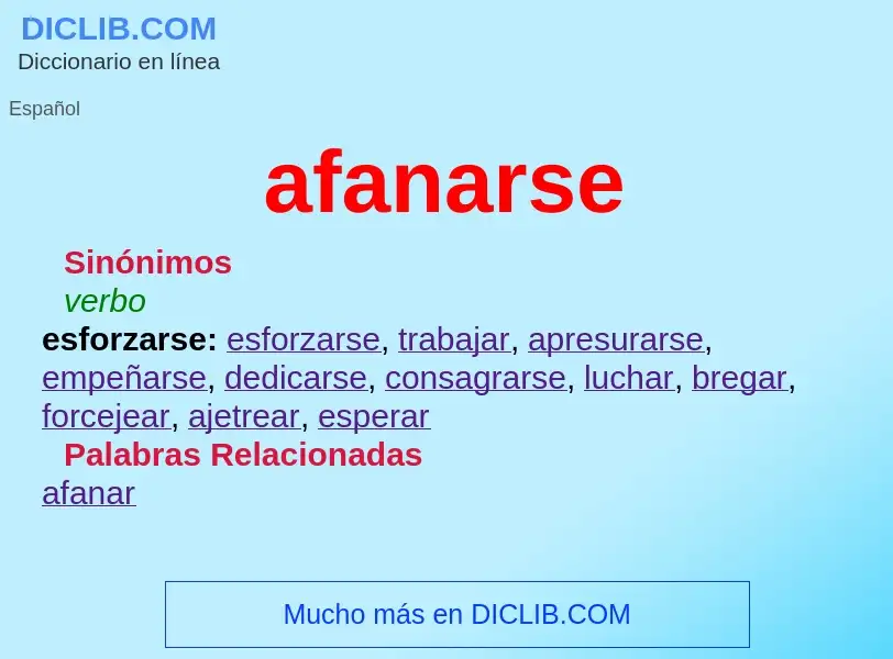 What is afanarse - meaning and definition