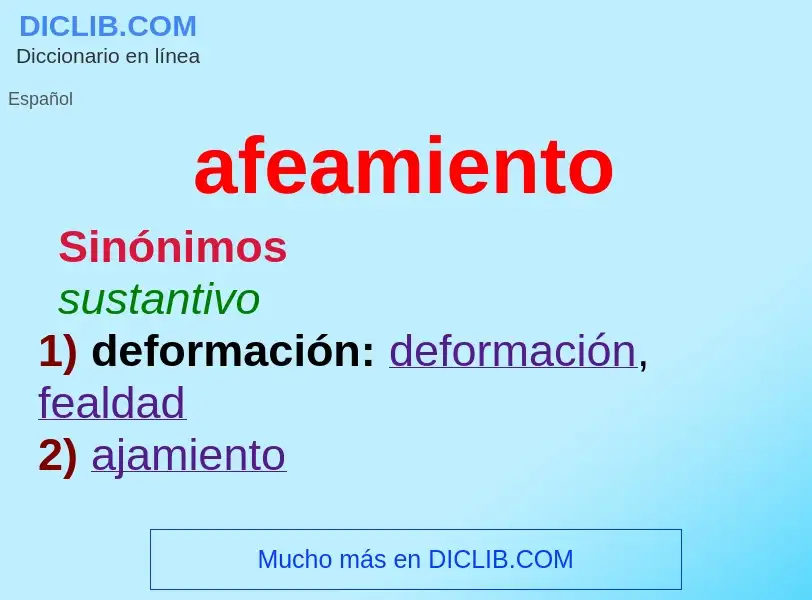 O que é afeamiento - definição, significado, conceito