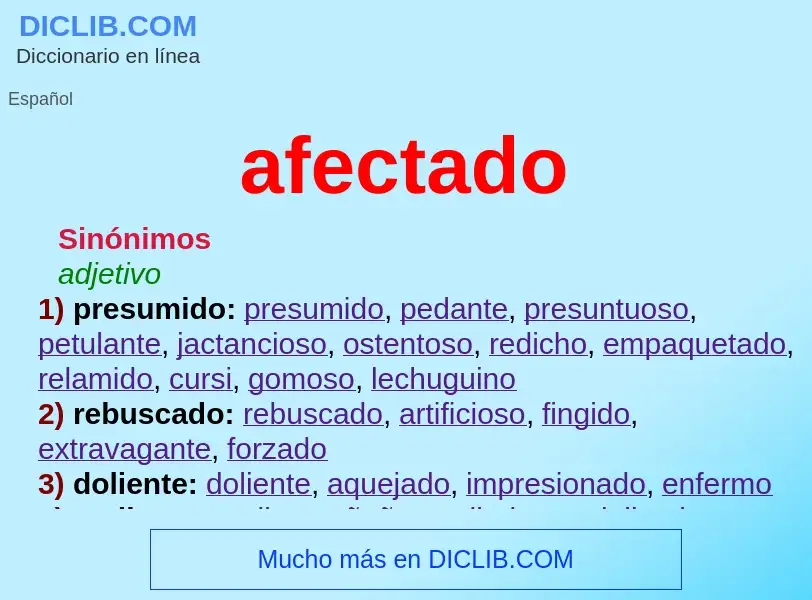 ¿Qué es afectado? - significado y definición