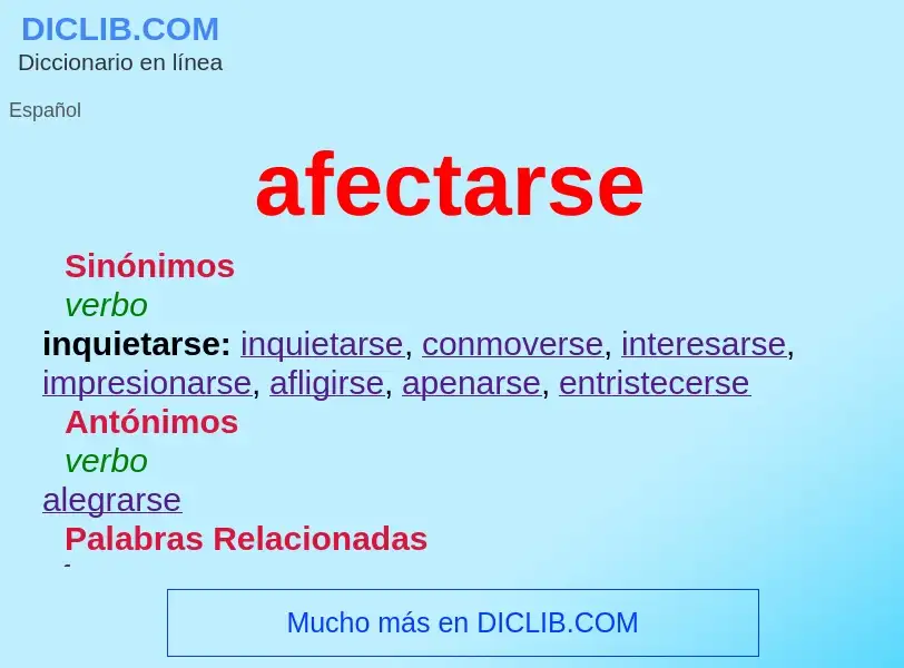 What is afectarse - definition