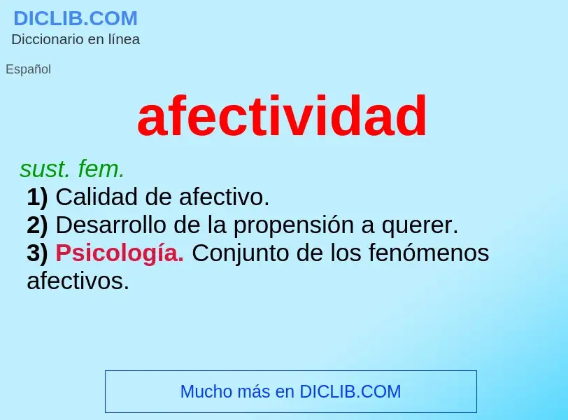 What is afectividad - definition