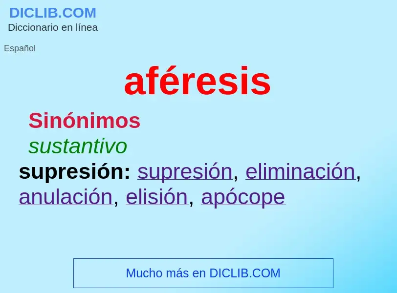 What is aféresis - definition