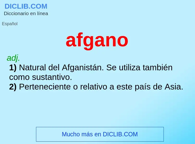 ¿Qué es afgano? - significado y definición