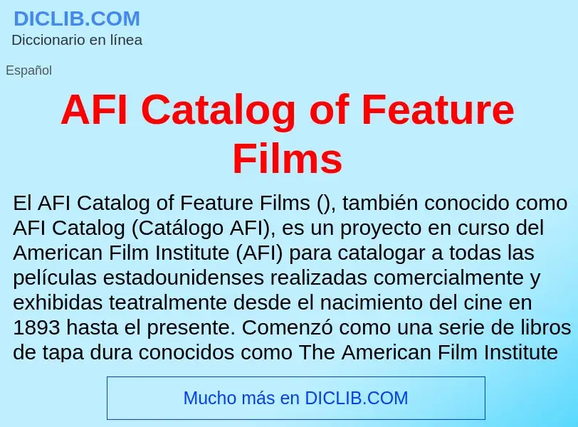 What is AFI Catalog of Feature Films - definition