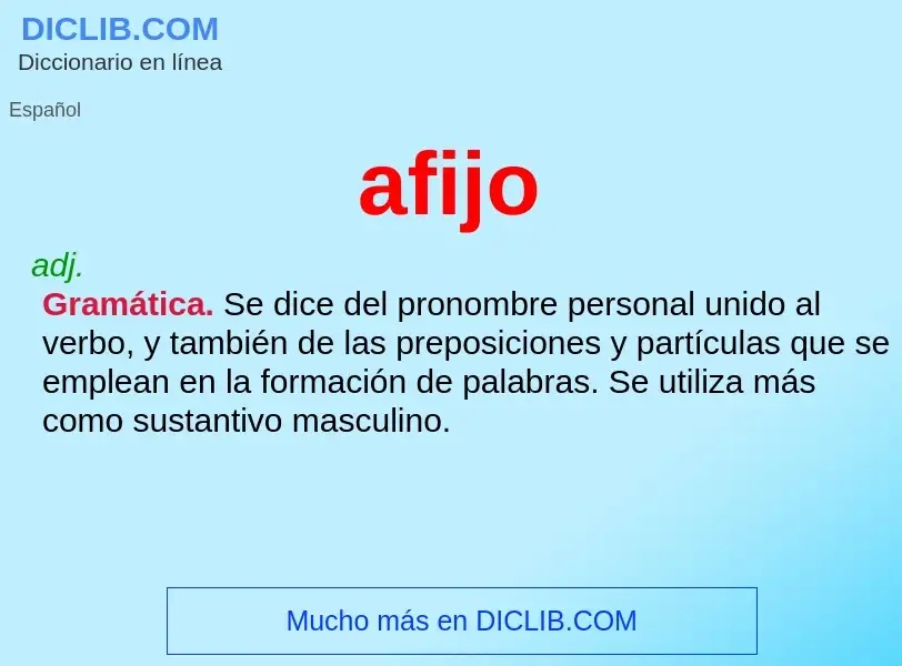 What is afijo - meaning and definition