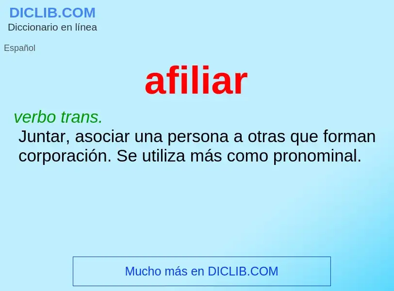 What is afiliar - definition