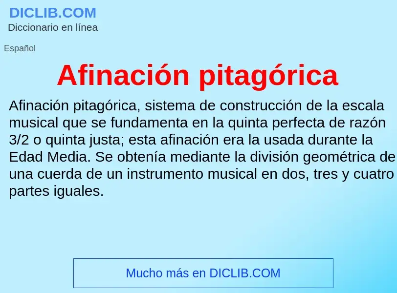 What is Afinación pitagórica - definition