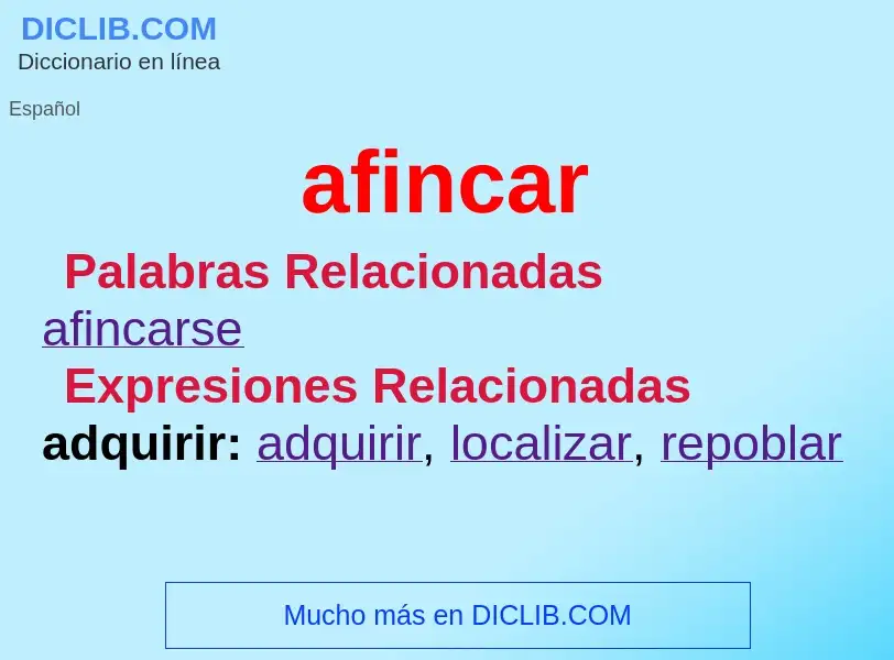 What is afincar - meaning and definition