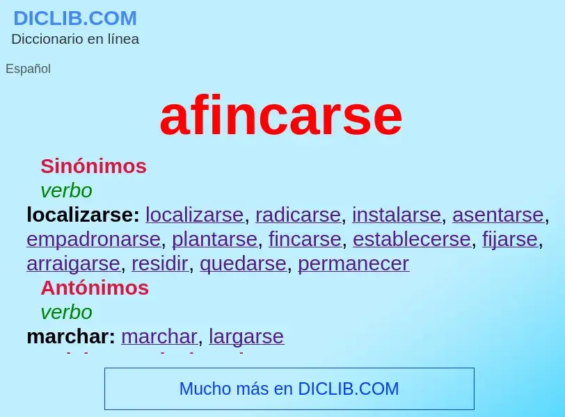 What is afincarse - definition