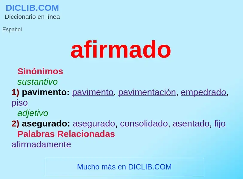 Wat is afirmado - definition