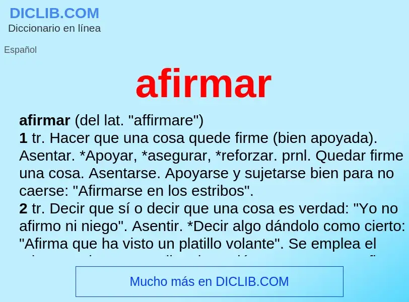 What is afirmar - definition