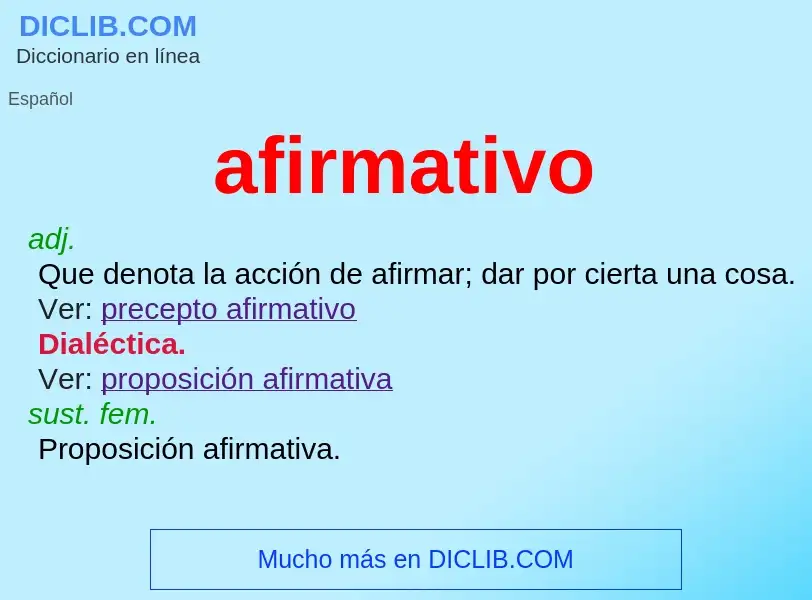 ¿Qué es afirmativo? - significado y definición