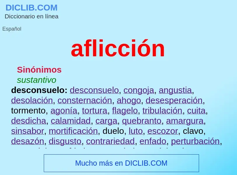 Was ist aflicción - Definition