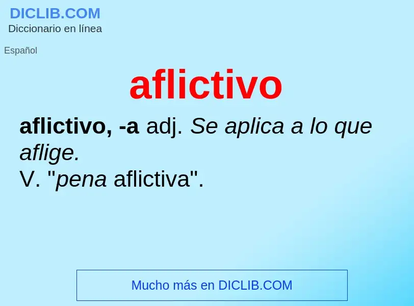 What is aflictivo - meaning and definition