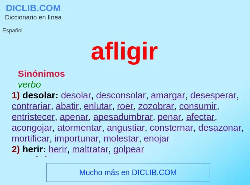 Wat is afligir - definition