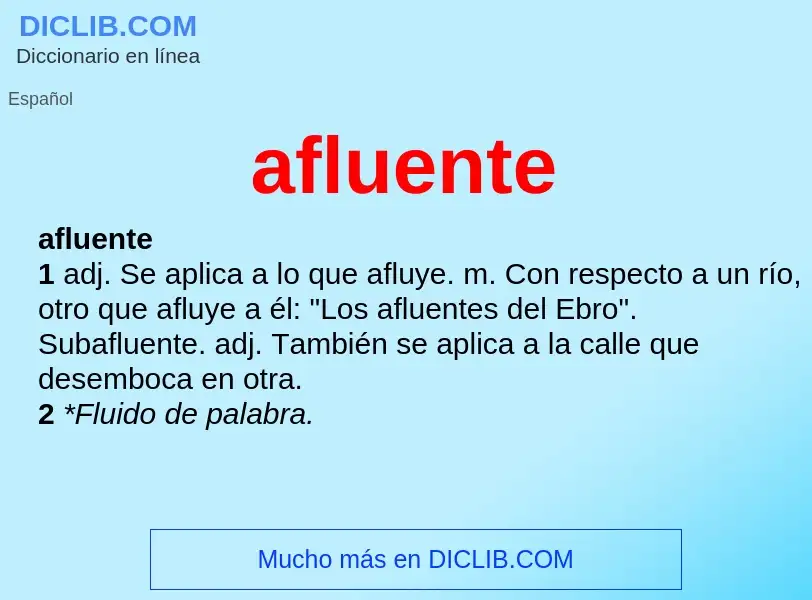 Wat is afluente - definition