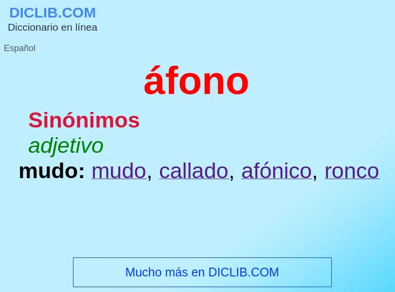 ¿Qué es áfono? - significado y definición